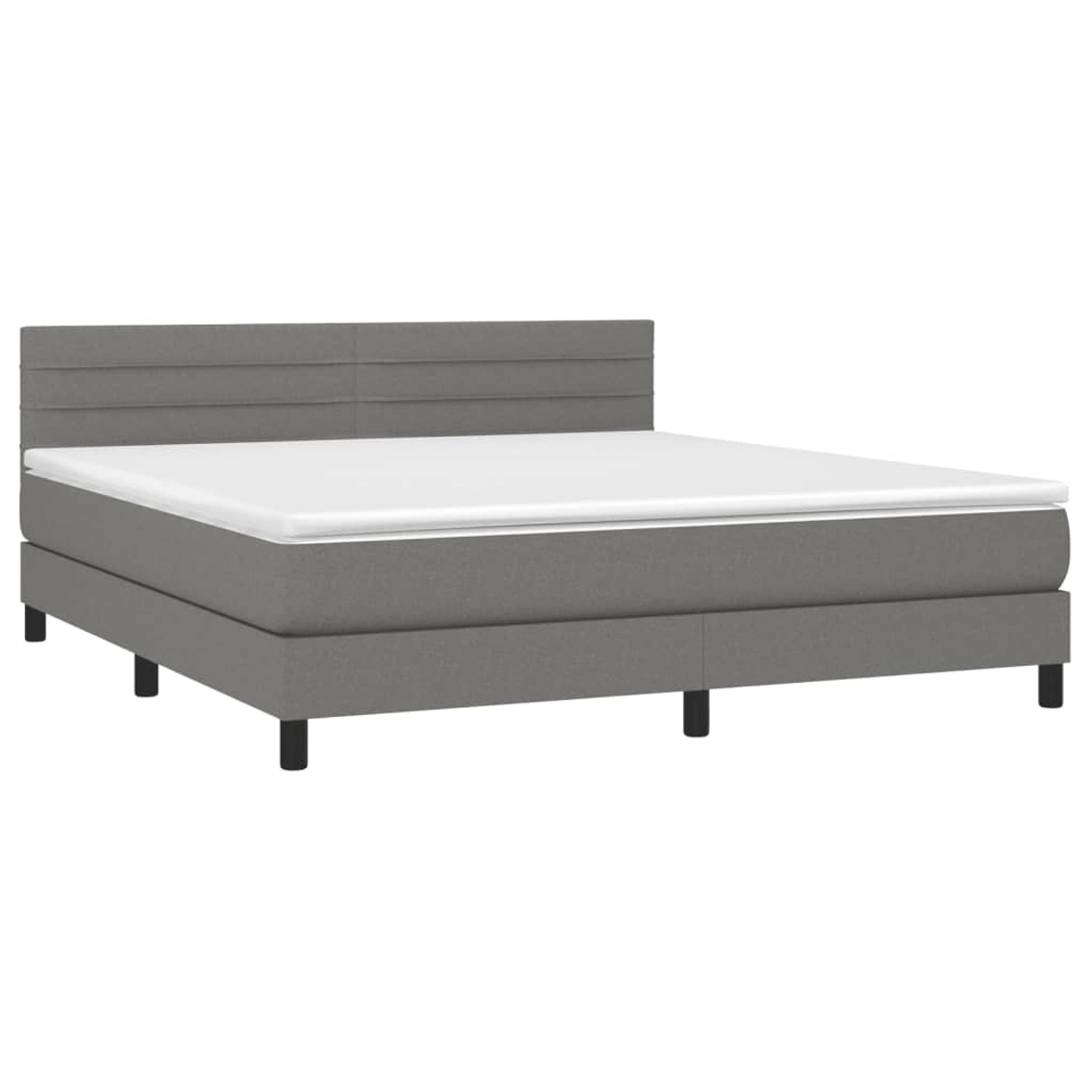 vidaXL Boxspringbett mit Matratze & LED Dunkelgrau 180x200 cm Stoff 3133254 günstig online kaufen