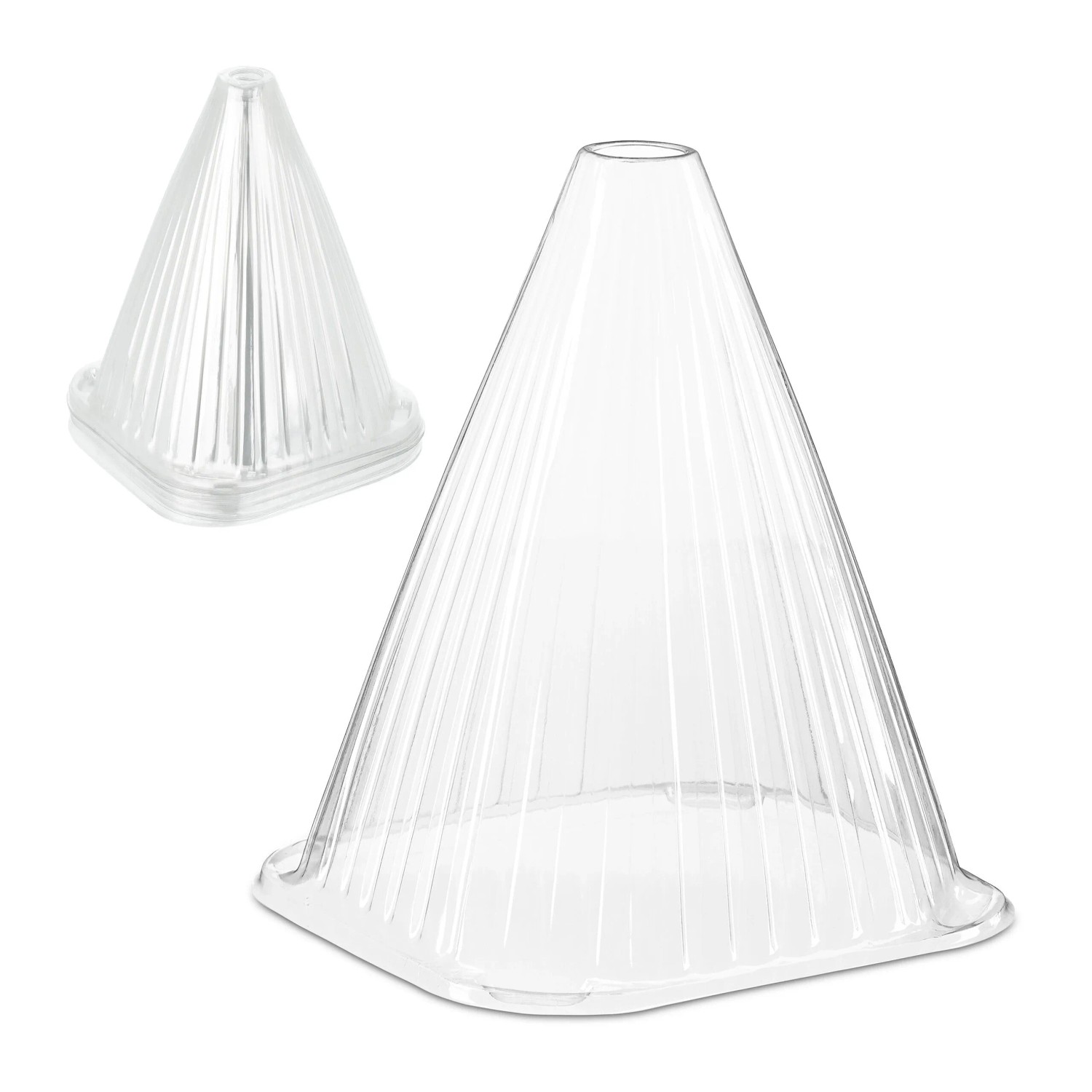 Relaxdays Pflanzenhut 10er Set Kunststoff Transparent Belüftet 22 cm x 19 cm x 19 cm