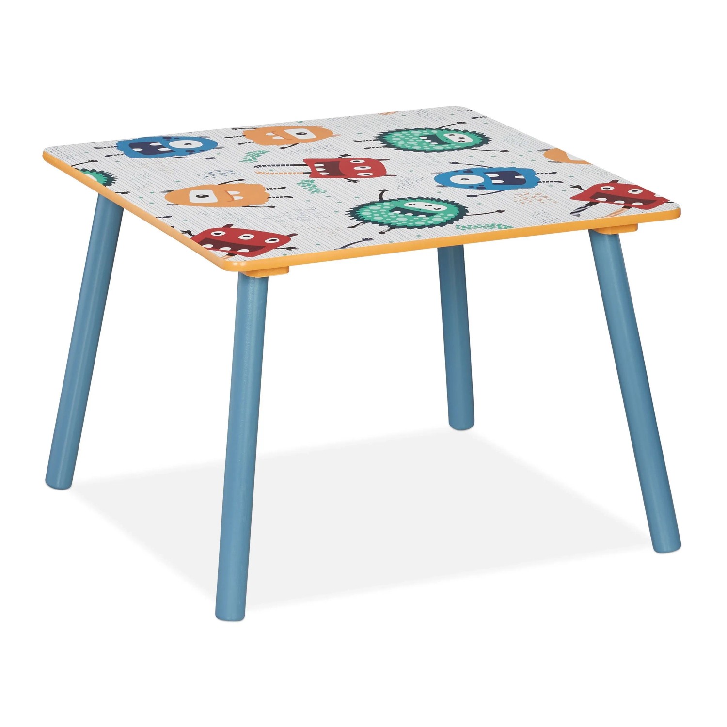 Relaxdays Kindersitzgruppe MDF Kiefernholz Bunt 3-teilig Monster Motiv 44 cm x 60 cm x 60 cm 4,8 kg