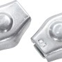Zwei verzinkte Simplexklemmen für Seile von 1,5-3 mm, Edelstahl-Beschläge.