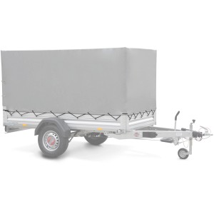 Stema Anhänger Alu 850 mit Hochplane, gebremst, für Auto & Transport.