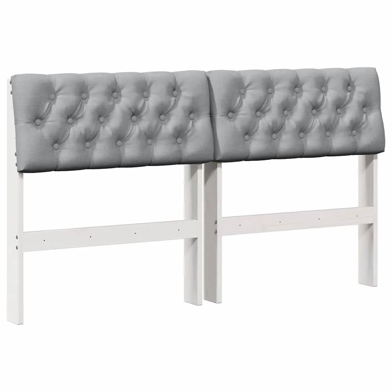 vidaXL Gepolstertes Kopfteil Hellgrau 160 cm Massives Kiefernholz 879168