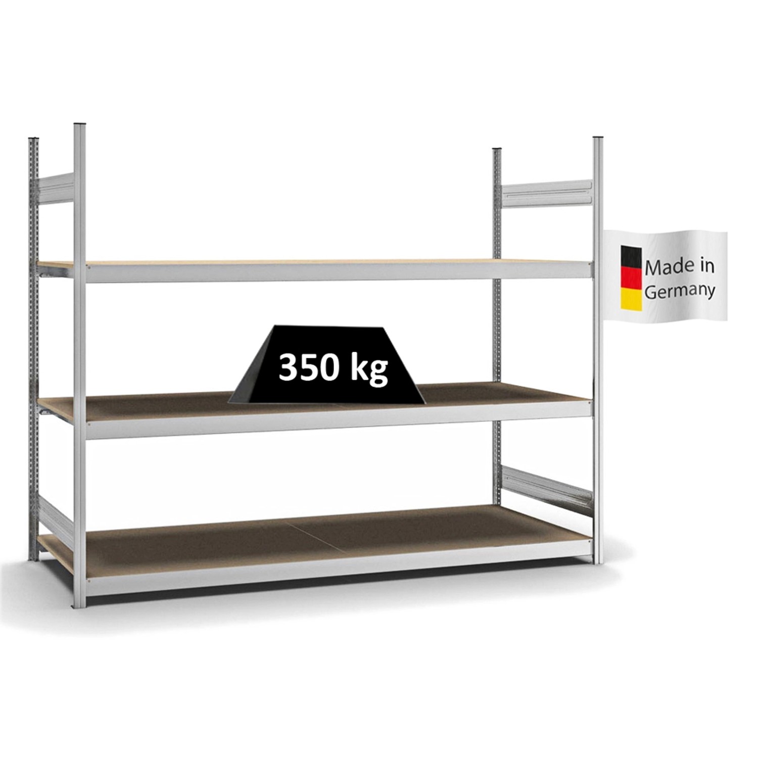 PROREGAL Weitspannregal Stecksystem T-Profil Grundregal HxBxT 200x250x80 cm günstig online kaufen