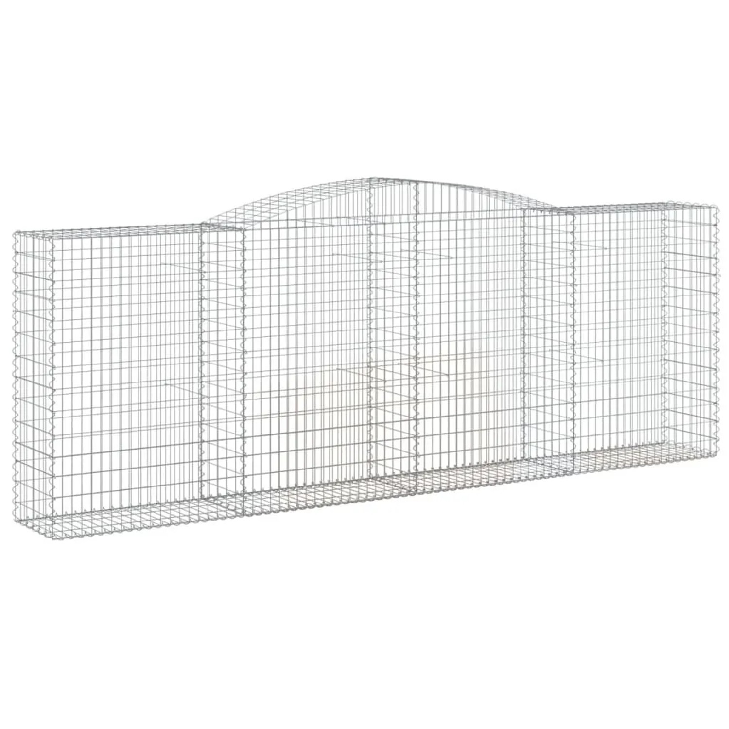 vidaXL Gabionen mit Hochbogen 8 Stk 400x50x140/160cm Verzinktes Eisen 3147028