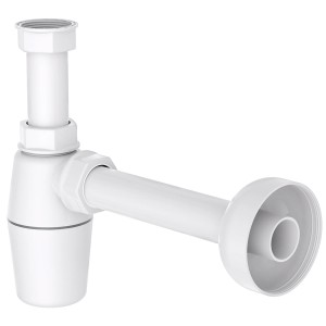 Weißer Kirchhoff Flaschensiphon (41,9 mm x 32 mm) für Spüle/Waschbecken.