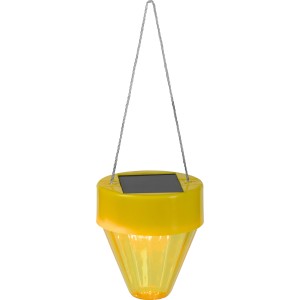 Orangefarbene LED-Solarleuchte Mini-Laterne mit Aufhängevorrichtung für Garten und Balkon.