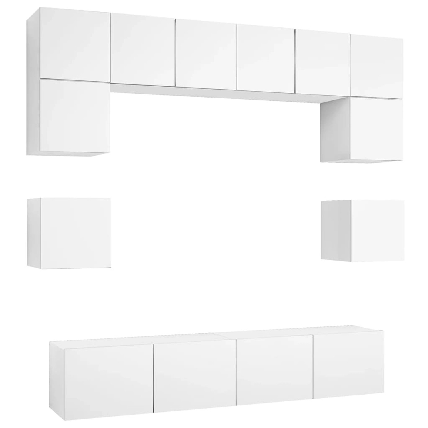 vidaXL 8-Tlg TV-Schrank-Set Weiß Holzwerkstoff 3078691 günstig online kaufen