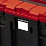 Einhell E-Case M Systemkoffer, rot-schwarzer Werkzeugkoffer mit Beschriftungsfeld.