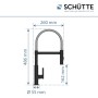 Schütte Spiralfeder-Spültischarmatur Miami, Chrom/Schwarz-Matt, Maße: Höhe 486 mm.