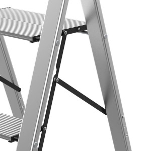 Detailansicht: Mephisto Aluminium Trittleiter mit 4 Stufen, Klappleiter für den Haushalt.