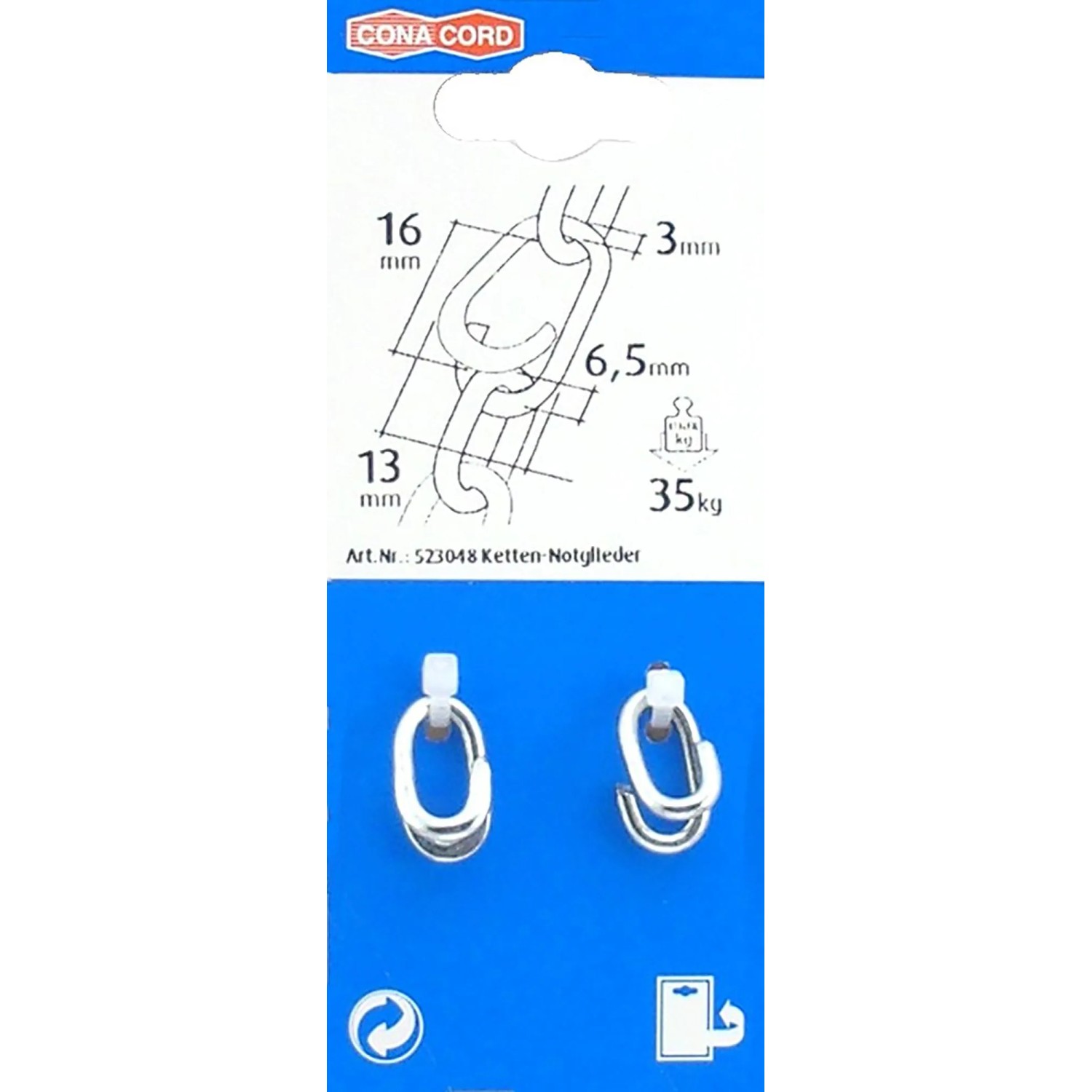 Conacord Ketten-Notglied Stahl Ø 3 mm x 16 mm_2