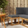 vidaXL Hocker Bank mit anthrazitfarbenem Kissen, Akazienholz, Teil einer Gartenmöbel-Gruppe.