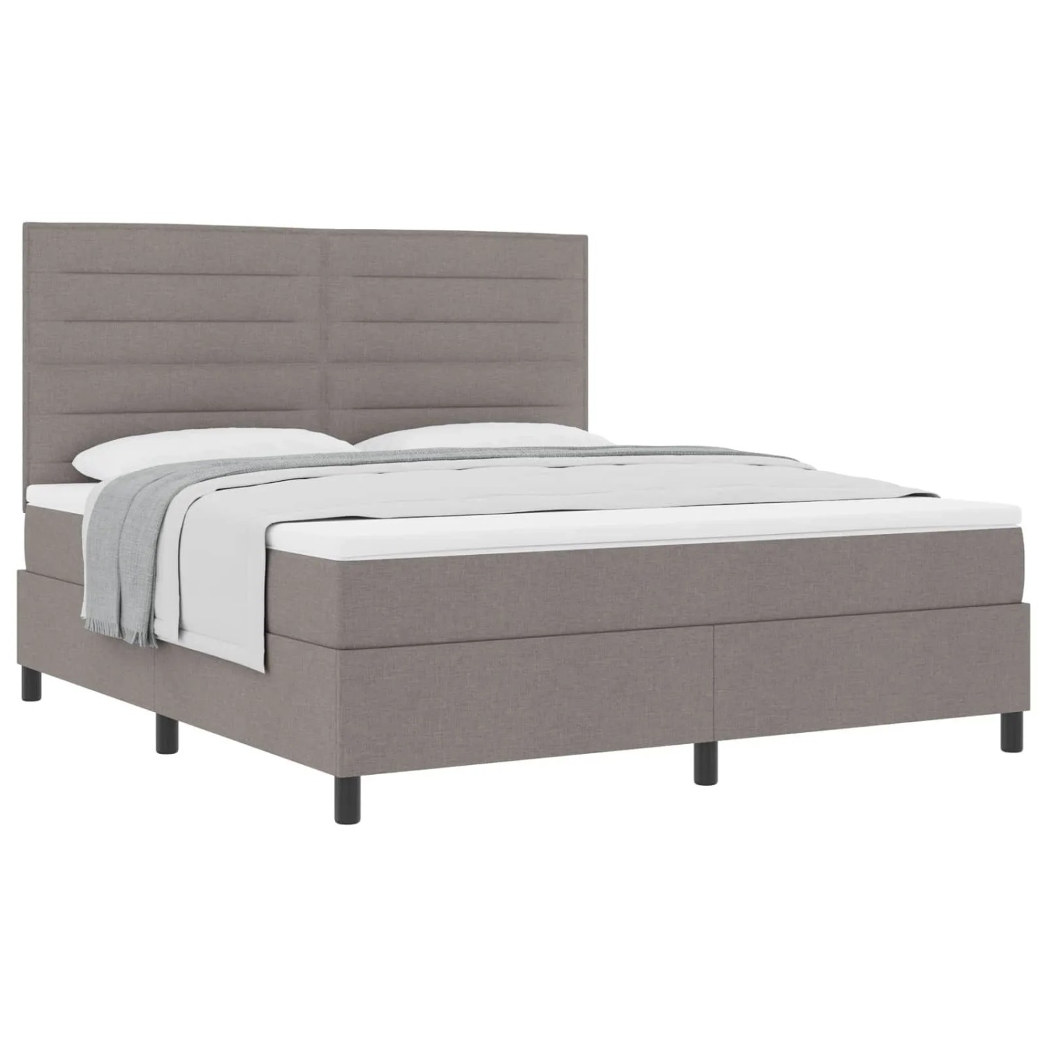vidaXL Boxspringbett mit Matratze Taupe 180 x 200 cm Stoff 3339333