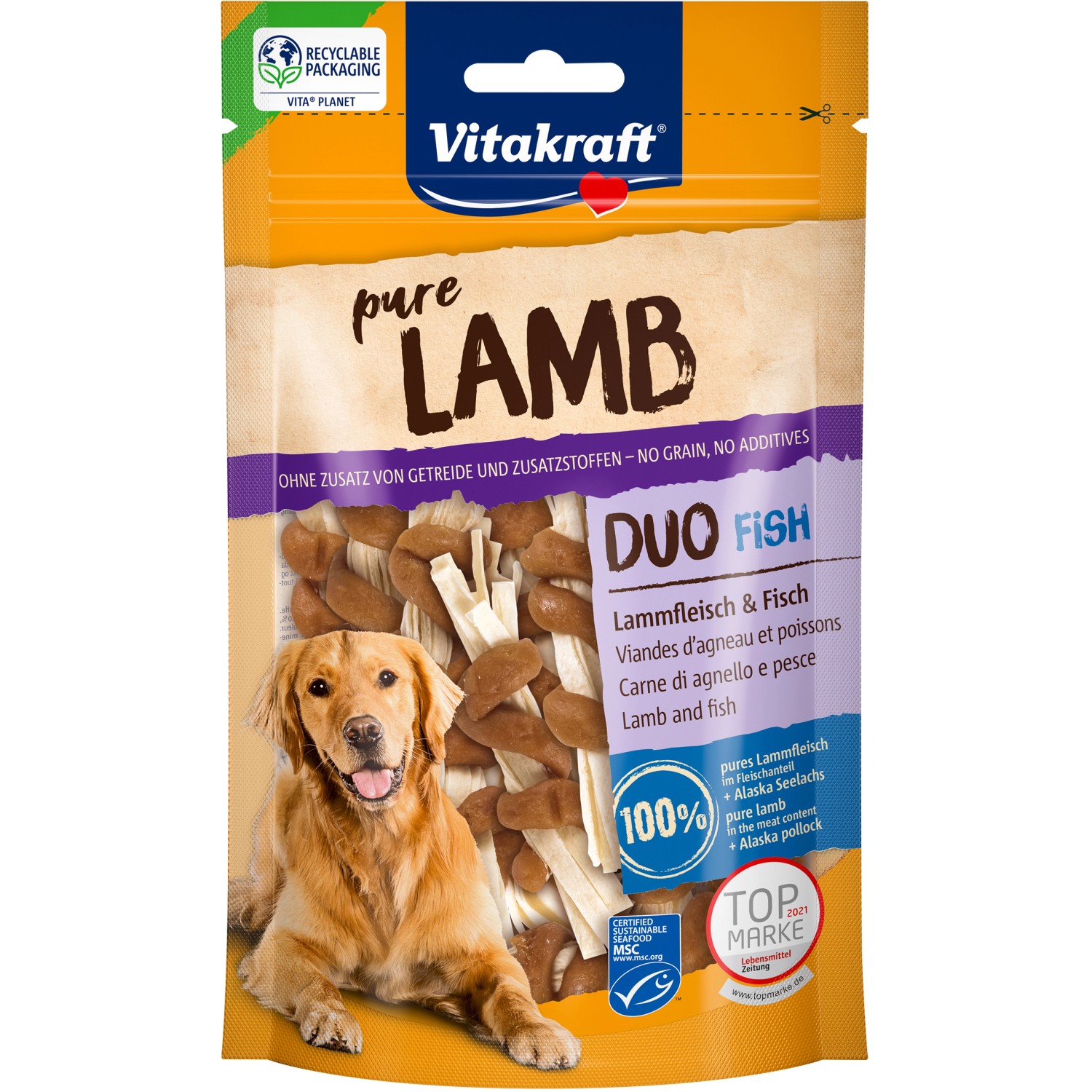 Vitakraft Pure Duo Lammfleisch und Fisch 80 g für Hund