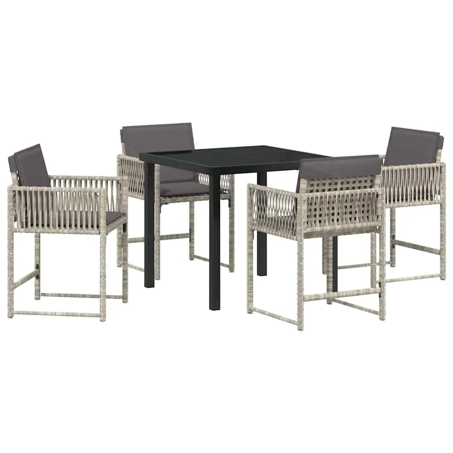 vidaXL Garten Essgruppe 5-Tlg Hellgrau Poly-Rattan 3380761 günstig online kaufen