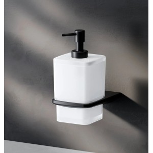 AM.PM Seifenspender Inspire V2.0 aus Glas, Schwarz, mit Wandhalterung.