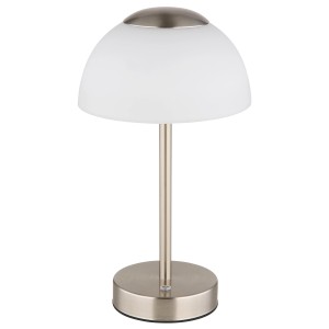 Globo Tischleuchte Sarima, Metall Nickel matt, 31cm. LED-Tischlampe mit Touchdimmer.