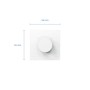 Weißer Philips Smart-Dial-Schalter, 55x55mm, mit Drehregler und zwei Tasten für smarte Lichtsteuerung.