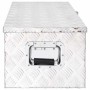 DELUKE Aluminiumbox Mit Deckel Abschließbar Alubox Deichselbox Alu Anhängerbox Werkzeugkiste Transportbox Metallkiste 80x39x30cm Silber_4