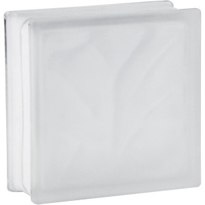 Weißer Glasstein Wolke, 2-seitig satiniert, 19x19x5 cm. Ideal für Trennwände.