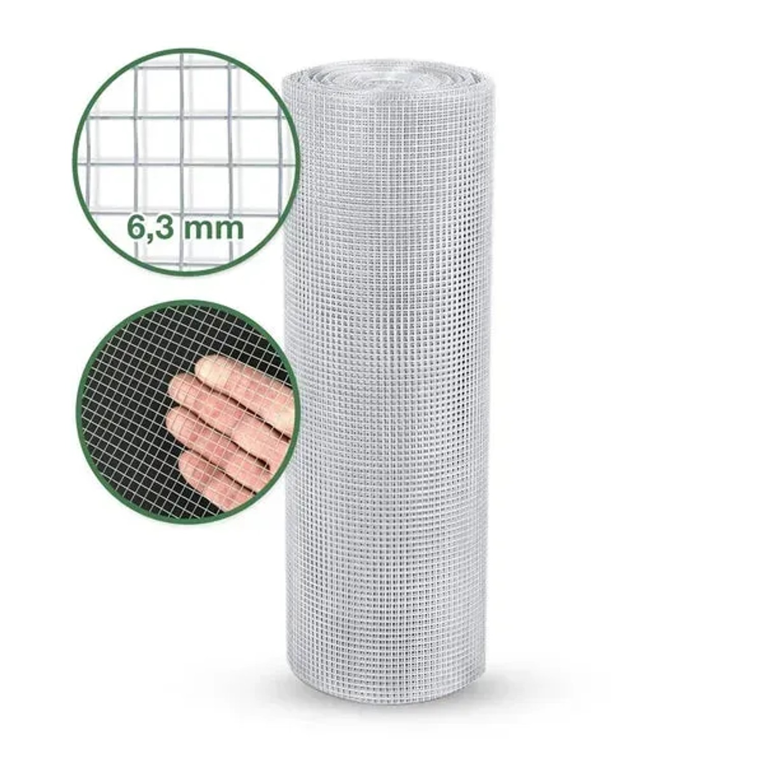 Feinmaschiger KARAT Drahtgitter Volierendraht, verzinkt, 0,5 x 5 m, Maschenweite 6,3 mm.