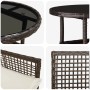 Detailansicht: Braune vidaXL Garten Essgruppe aus Poly Rattan mit Tisch und Stuhl.
