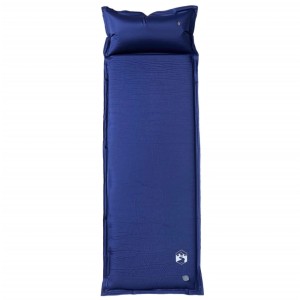 vidaXL Selbstaufblasende Isomatte mit Kissen Marineblau 4007137