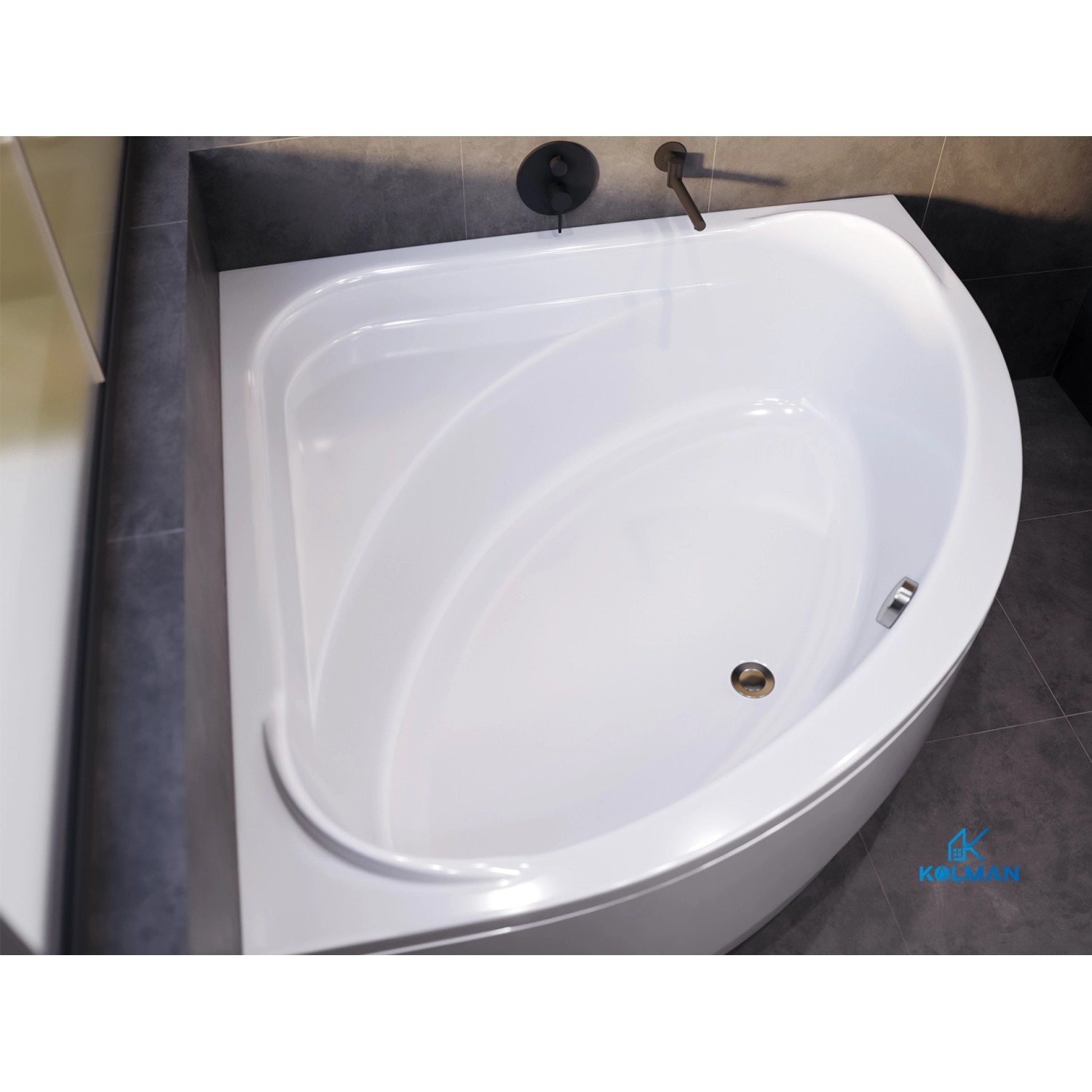 Bad Land Badewanne Eckwanne STANDARD 140x140 Ablauf Füße_6