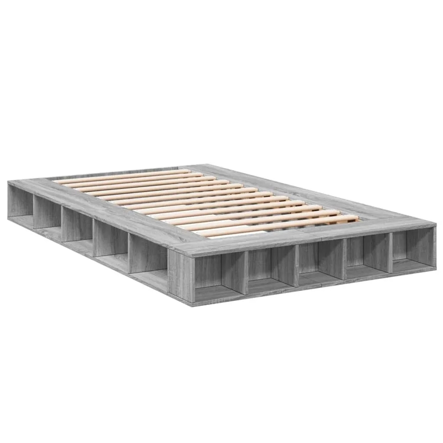 vidaXL Bettgestell Grau Sonoma 135x190 cm Holzwerkstoff 3280501 günstig online kaufen