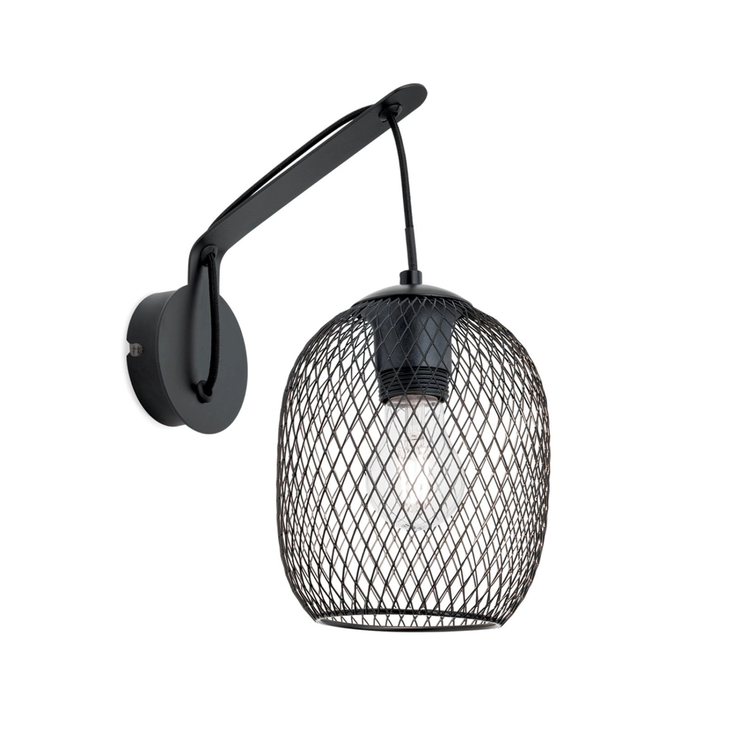 Orion Leuchten Wandleuchte Georgina 1xE27 Schwarz günstig online kaufen