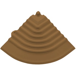 Braunes Florco Eckteil aus Kunststoff für 30x30 cm Klickfliesen, 4er-Pack.