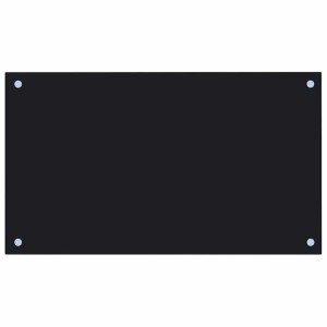 Schwarze DELUKE Küchenrückwand aus Glas, 70x40 cm, als Wandschutz und Spritzschutz.
