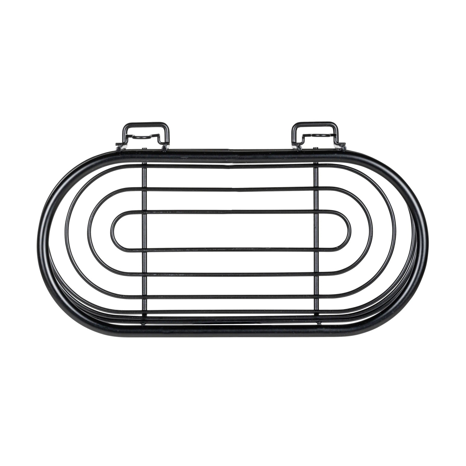 Schwarze WENKO Wandablage Trestina aus Edelstahl im Draht-Design.