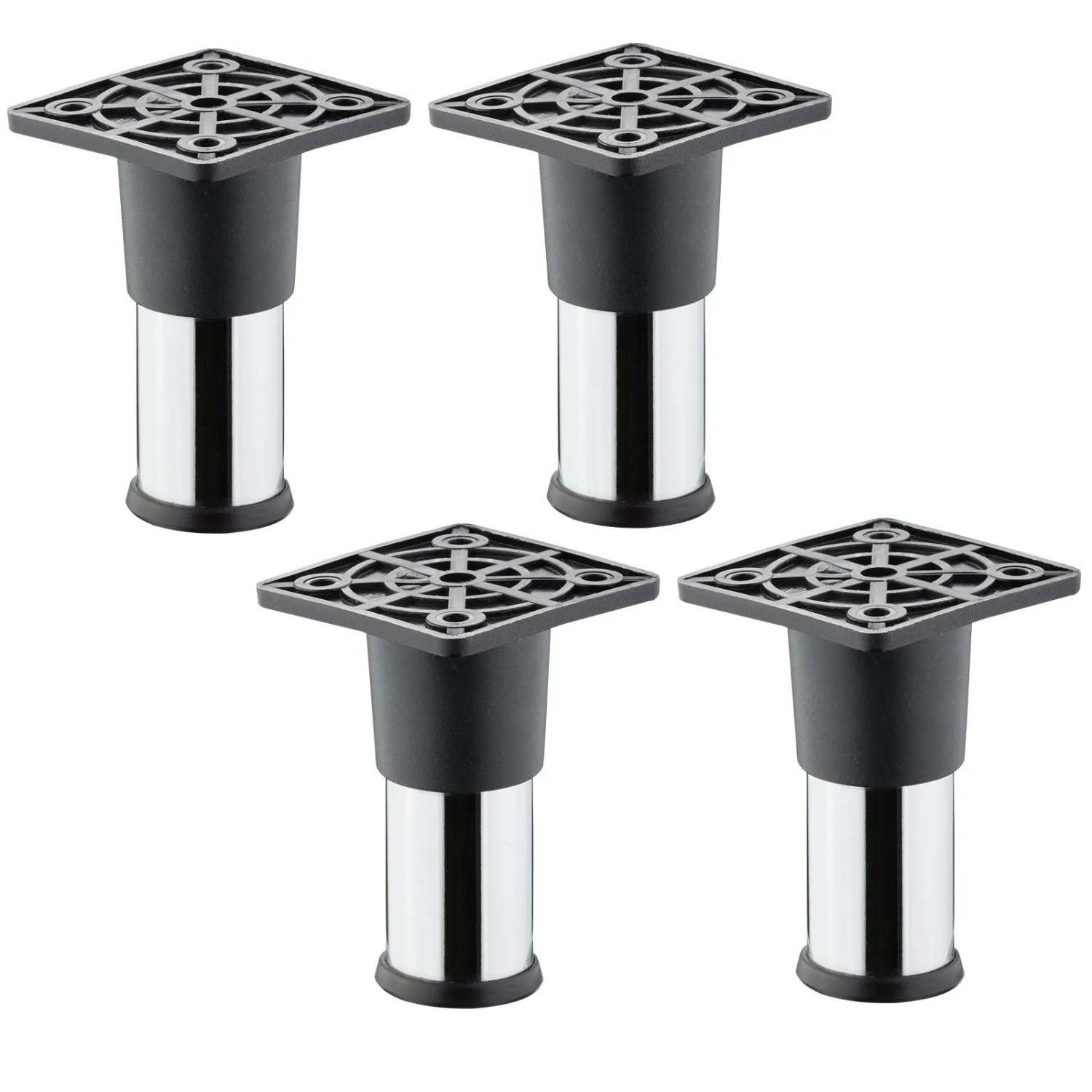 SOTECH 4er Set Möbelfüße ALFA Ø25 mm Höhe 70 mm Chrom Poliert
