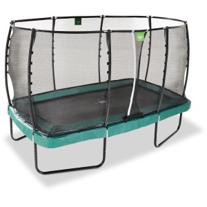 Grünes EXIT Allure Premium Gartentrampolin, 214 x 366 cm, mit Sicherheitsnetz.
