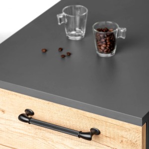 Emuca Lot von 20 Möbelgriffe Suez L184 mm 160 mm AChsenabstand Aluminium Schwarz Lackiert