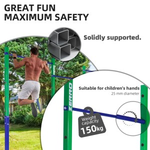 CCLIFE Turnreck Outdoor, grün/blau, höhenverstellbar, bis 150kg belastbar. Sport & Fitness für den Garten.