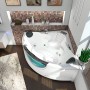 Eck-Whirlpool Badewanne AcquaVapore W25 150x150 mit Vollausstattung und Nackenkissen.