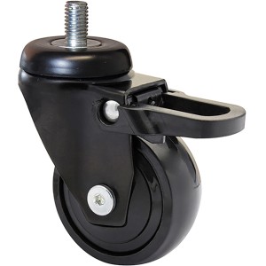 Schwarze Wagner Möbel-Lenkrolle mit Feststeller, Ø 50 mm, Tragkraft 50 kg.