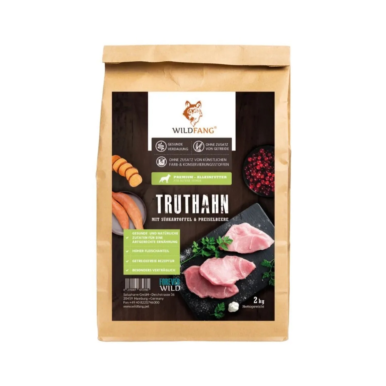Wildfang Sensitive Trockenfutter mit Truthahn Getreidefrei 6 kg
