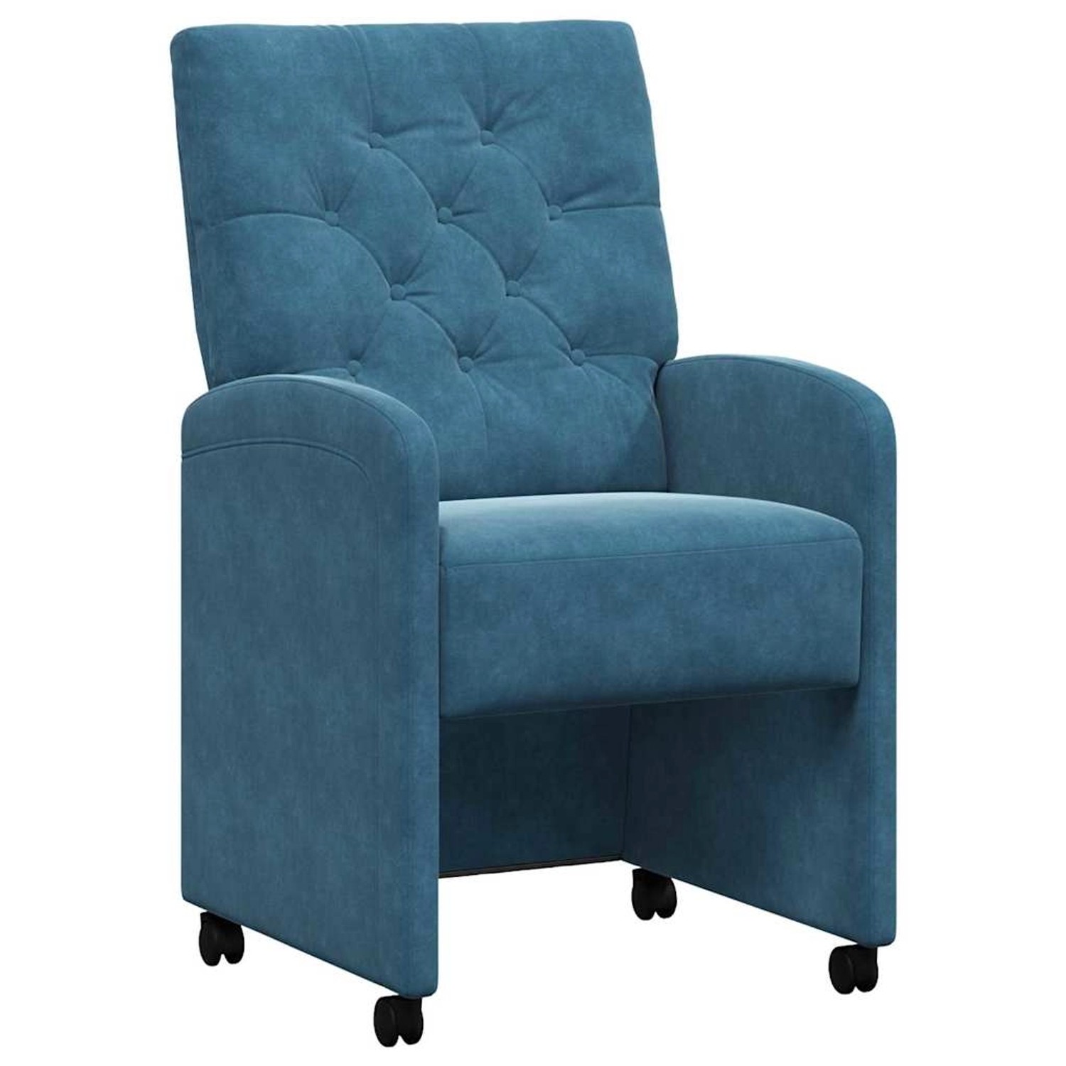 vidaXL Esszimmerstühle mit Rollen 2 Stk Blau 58 x 67 x 97 cm Samt 42017865 günstig online kaufen