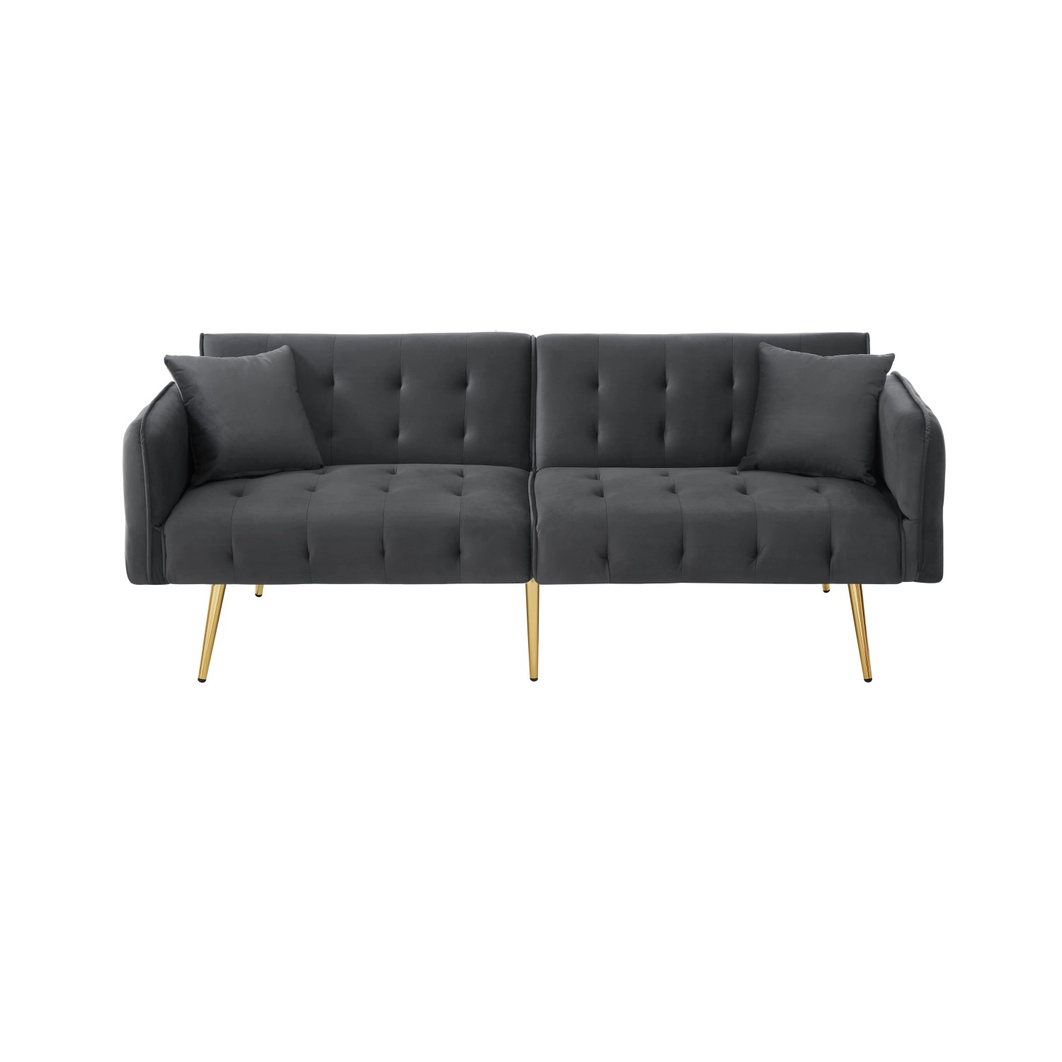 Merax Schlafsofa 2 Sitzer Faltsofa Velours Bezug