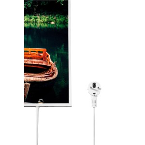 Könighaus Infrarotheizung mit Boot und See Motiv, 50x90 cm, 450W. Elektrische Heizung mit HD-Bilddruck.