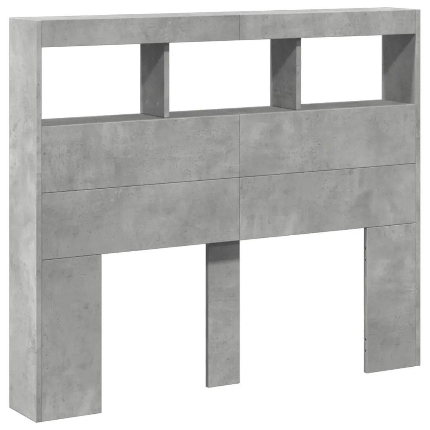 vidaXL LED-Kopfteil mit Ablagen Betongrau 120x17x102 cm 839192