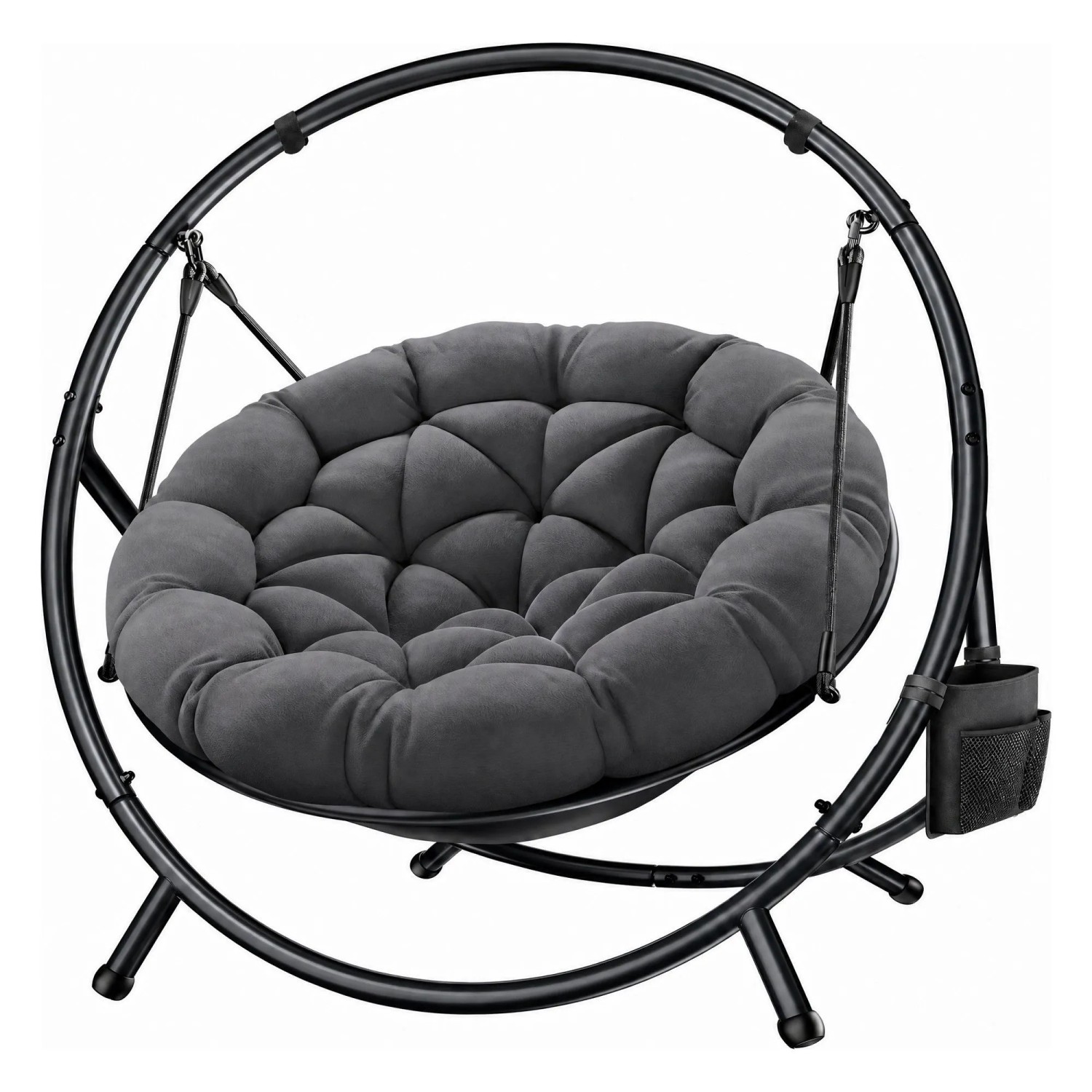 KESSER Hängesessel Bali Gestell und Kissen 150 kg Indoor und Outdoor Anthrazit