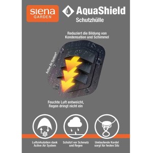 Siena Garden Schutzhülle AquaShield, hellgrau, 240x160x85 cm, mit Active-Air-System gegen Kondensation.
