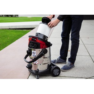 Einhell Faltenfilter für Nass-Trockensauger der Staubklasse L wird eingesetzt.