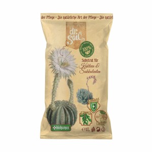Dr.Soil Substrat für Kakteen und Sukkulenten, 1L Beutel. Spezialerde für Hydrokultur.