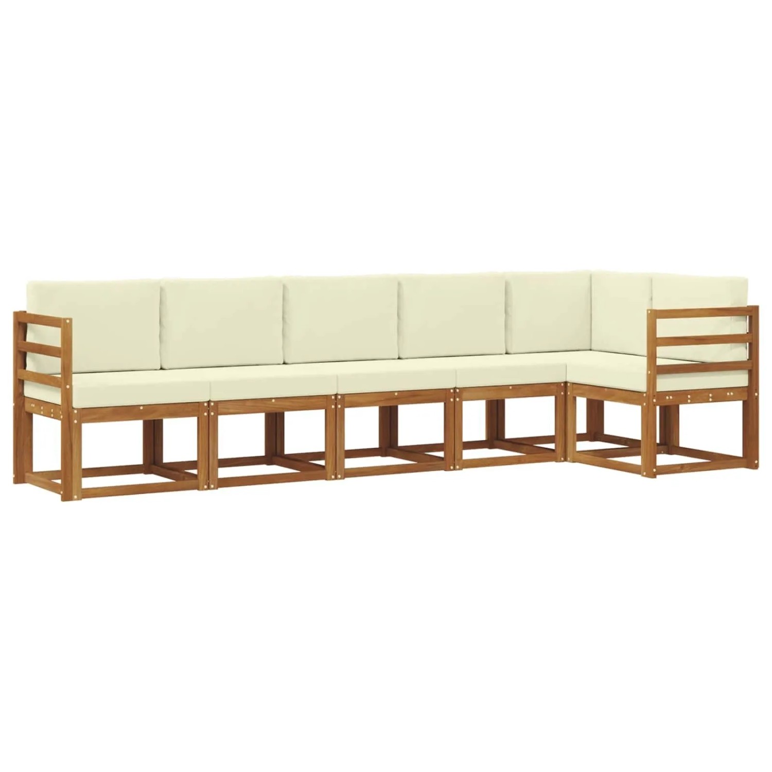 vidaXL Outdoor-Sofagarnitur mit Kissen 6 Stk Natur und Creme 3366448