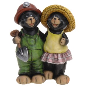 Lustige Maulwurf Deko-Figur, 14 cm, aus Polystone für Garten und Terrasse.